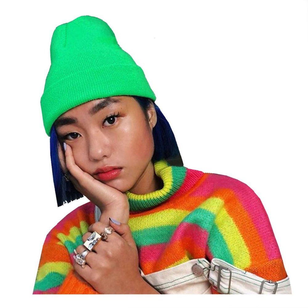 NWT Bright Green Beanie - Picture 2 of 6